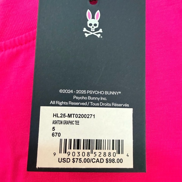 Psycho Bunny Vibrant Pink Ashton Tee - Picture 2 of 2